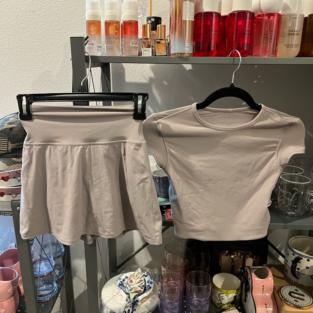 Lululemon SET Align Skort & Nulu Mesh-Back Baby Tee, Sz 2 SET - Picture 10 of 14